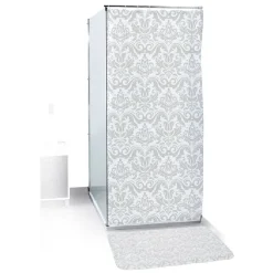 Rideau de douche 12 anneaux et tapis de bain assorti^Gifi Discount