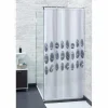 Rideau de douche blanc motif galet gris^Gifi Clearance