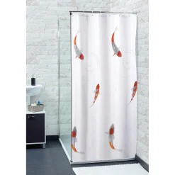 Rideau de douche blanc motif poissons^Gifi Hot