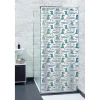 Rideau de douche blanc motif crocodiles^Gifi