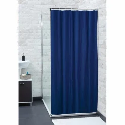 Rideau de douche bleu uni^Gifi Outlet