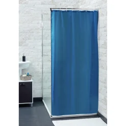 Rideau de douche bleu uni^Gifi Sale