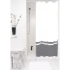 Rideau de douche gris et blanc^Gifi Sale