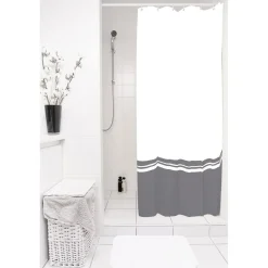Rideau de douche gris et blanc^Gifi Sale