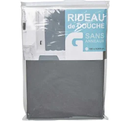 Rideau de douche gris foncé sans anneaux^Gifi Online