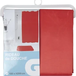 Rideau de douche rouge^Gifi