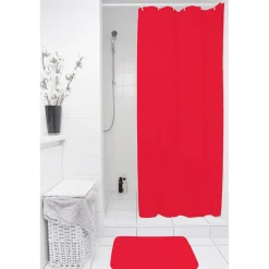 Rideau de douche rouge^Gifi