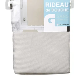 Rideau de douche taupe sans anneaux^Gifi New