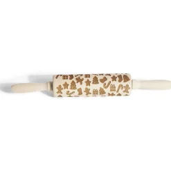 Gifi Préparation Culinaire^Rouleau à pâtisserie en bois gravé décor Noël Ø5x35cm