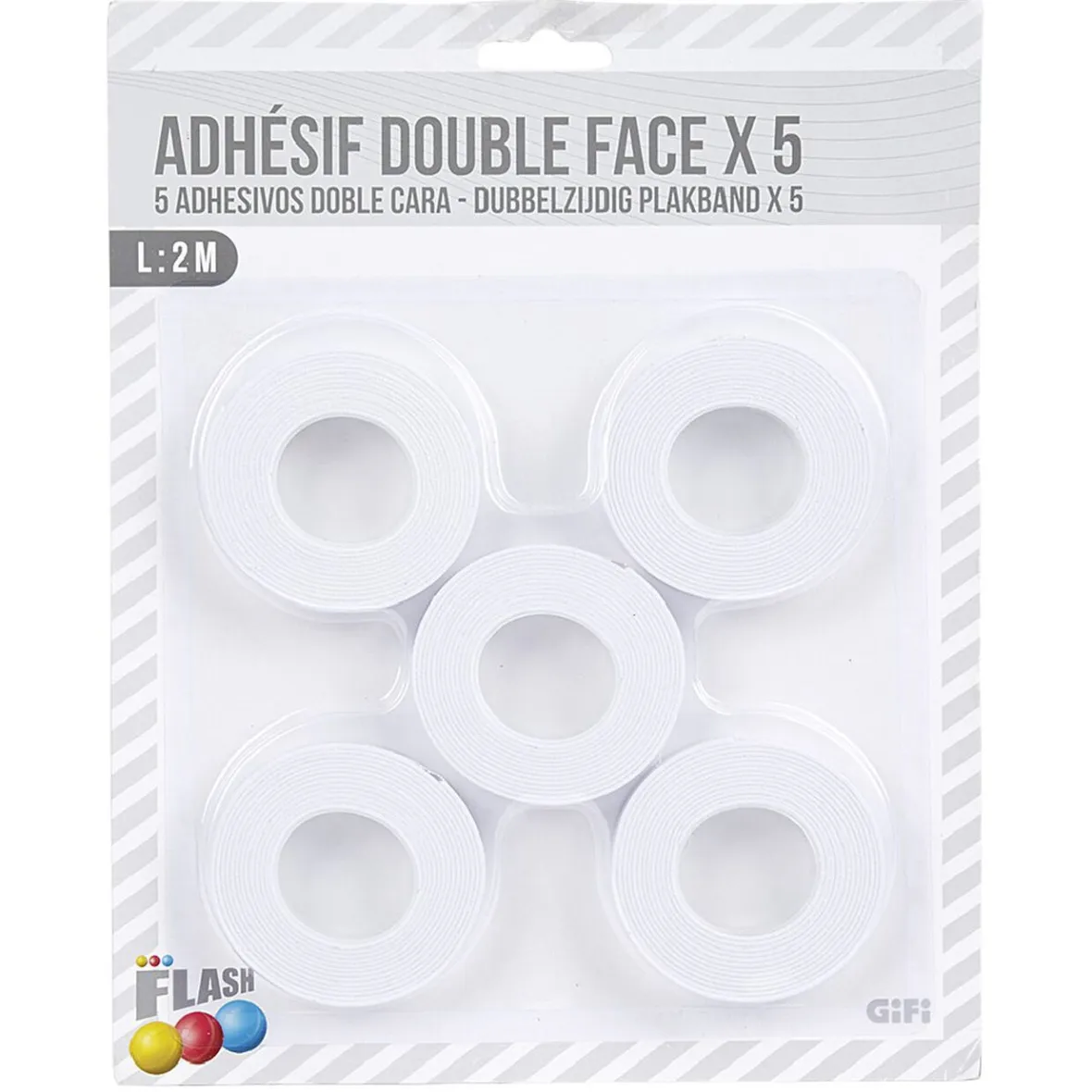 Rouleau adhésif double face blanc x5^Gifi Outlet