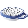 Gifi Préparation Culinaire^Râpe avec récipient en inox et plastique bleu