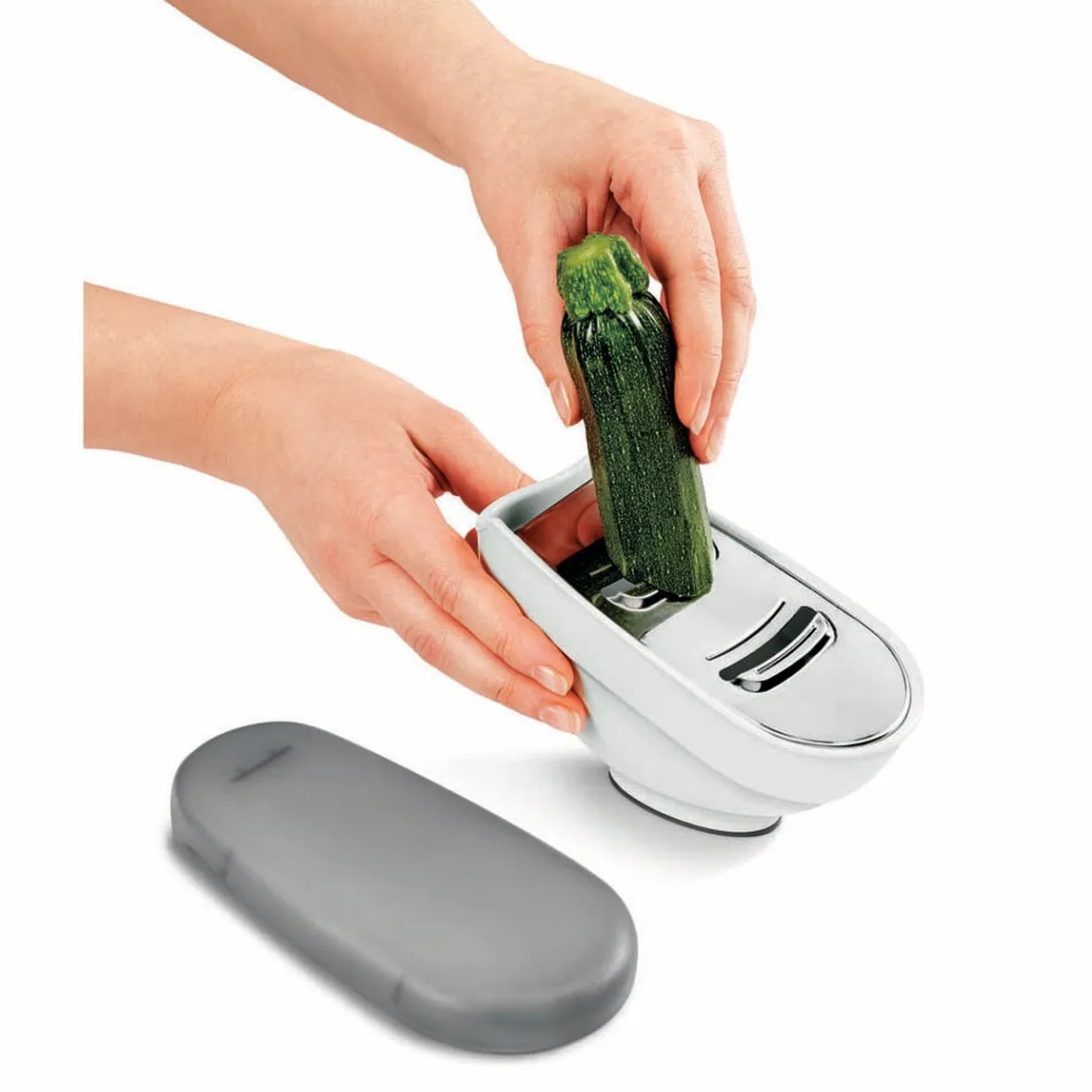 Gifi Préparation Culinaire^Râpe Metaltex avec couvercle et 3 lâmes interchangeables