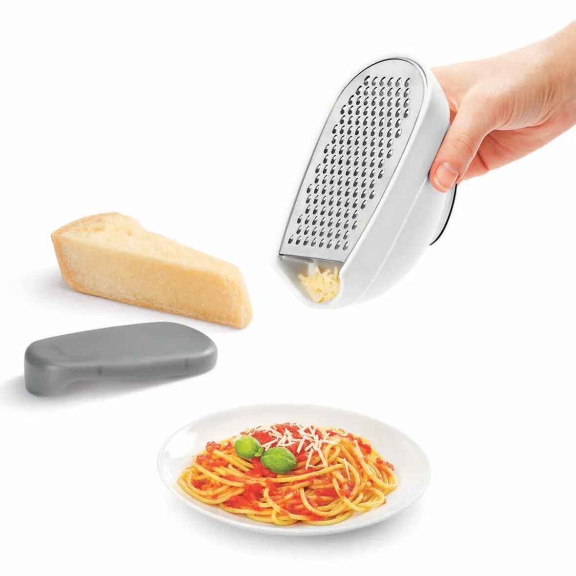 Gifi Préparation Culinaire^Râpe Metaltex avec couvercle et 3 lâmes interchangeables