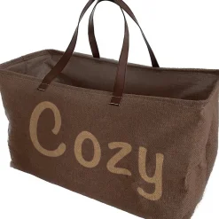 Sac porte-bûches inscription Cozy 64x30xH40cm^Gifi Hot
