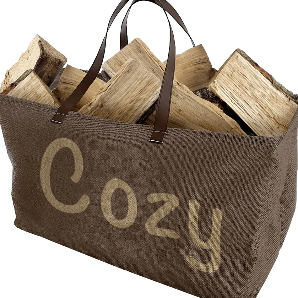 Sac porte-bûches inscription Cozy 64x30xH40cm^Gifi Hot