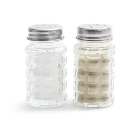 Gifi Conservation Alimentaire^Salière et poivrière de table en verre et inox 50ml