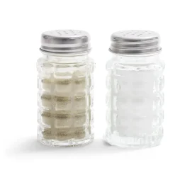 Gifi Conservation Alimentaire^Salière et poivrière de table en verre et inox 50ml