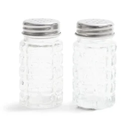 Gifi Conservation Alimentaire^Salière et poivrière de table en verre et inox 50ml