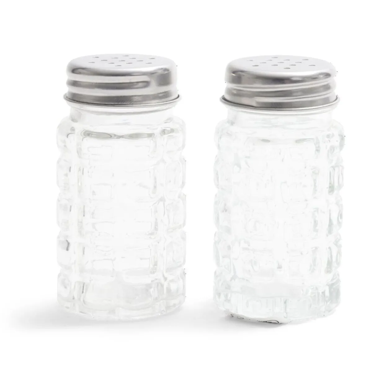 Gifi Conservation Alimentaire^Salière et poivrière de table en verre et inox 50ml