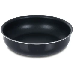 Gifi Cuisson^Sauteuse aluminium noir avec couvercle verre et poignée amovible Ø24cm