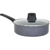 Gifi Cuisson^Sauteuse Tefal aluminium effet pierre avec couvercle Ø24cm
