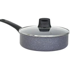 Gifi Cuisson^Sauteuse Tefal aluminium effet pierre avec couvercle Ø24cm