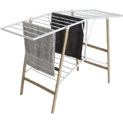 Outlet Séchoir à linge horizontal étendoir effet bois 15m Entretien Du Linge