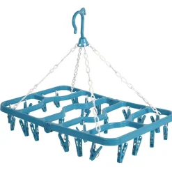 Outlet Séchoir à linge étndoir 24 pinces bleu Entretien Du Linge