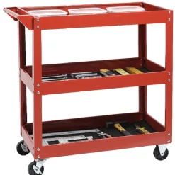 Servante d'atelier chariot 3 niveaux rouge^Gifi Clearance