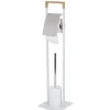 Serviteur WC blanc et couleur bois^Gifi Discount