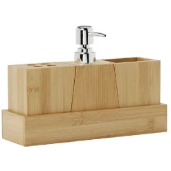 Set accessoires de salle de bain en bambou^Gifi Best