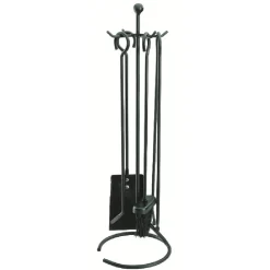 Set cheminée 4 accessoires pelle balayette pince tisonnier métal^Gifi