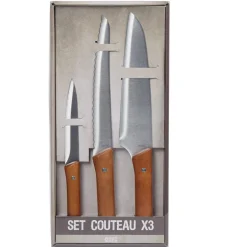 Gifi Préparation Culinaire^Set de 3 couteaux de cuisine