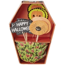 Gifi Cuisson^Set de caissettes à muffin + piques décor Halloween - 24 pièces