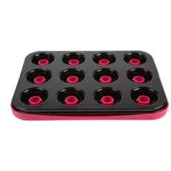 Gifi Cuisson^Set moule à muffins avec fond amovible et plateau