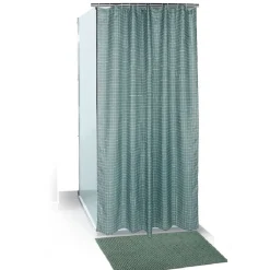 Set salle de bain tapis/rideau/anneaux - 2 modèles^Gifi