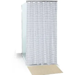Set salle de bain tapis/rideau/anneaux - 2 modèles^Gifi