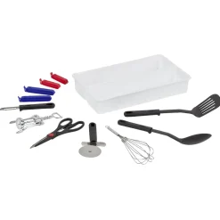 Gifi Préparation Culinaire^Set ustensile de cuisine 11 pièces avec bac de rangement