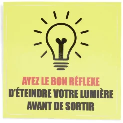 Signalétique adhésive "Bon réflexe lumière" - 8x8 cm^Gifi Discount