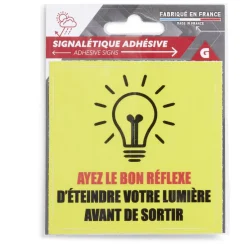 Signalétique adhésive "Bon réflexe lumière" - 8x8 cm^Gifi Discount