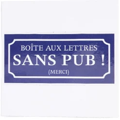 Signalétique adhésive "Boîte aux lettres sans pub" - Bleu, 8x8 cm^Gifi Sale