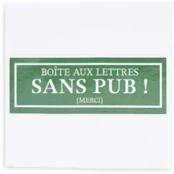 Signalétique adhésive "Boîte aux lettres sans pub" - Vert, 8x8 cm^Gifi Online