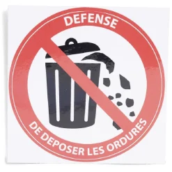 Signalétique adhésive "Défense de déposer les ordures" - 8x8 cm^Gifi Sale