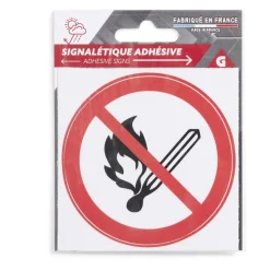 Signalétique adhésive "Flamme interdite" - 8x8 cm^Gifi Discount