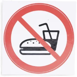 Signalétique adhésive "Interdiction de manger" - 8x8 cm^Gifi Best