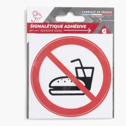 Signalétique adhésive "Interdiction de manger" - 8x8 cm^Gifi Best