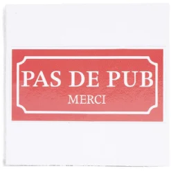 Signalétique adhésive "Pas de pub, merci" - 8x8 cm^Gifi Hot