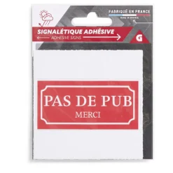 Signalétique adhésive "Pas de pub, merci" - 8x8 cm^Gifi Hot