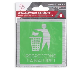 Signalétique adhésive "Respectons la nature" - 8x8 cm^Gifi Clearance