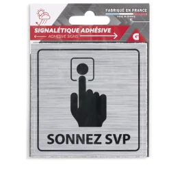 Signalétique adhésive "Sonnez svp" - 8x8 cm^Gifi Best